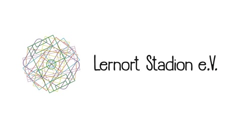Logo des Lernort Stadions e.V. - abstrakte bunte Linien, die ein Stadion darstellen.