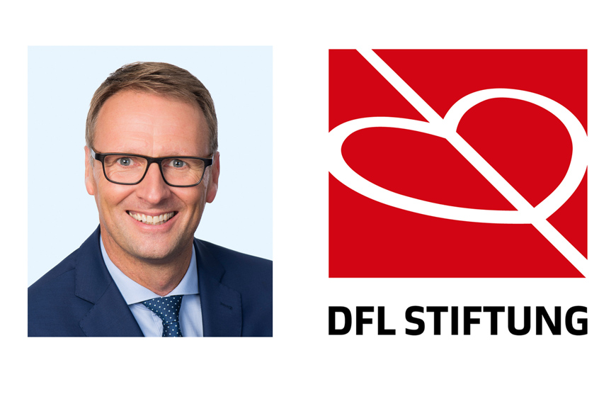 Foto von Stefan Kiefer und Logo von der DFL Stiftung