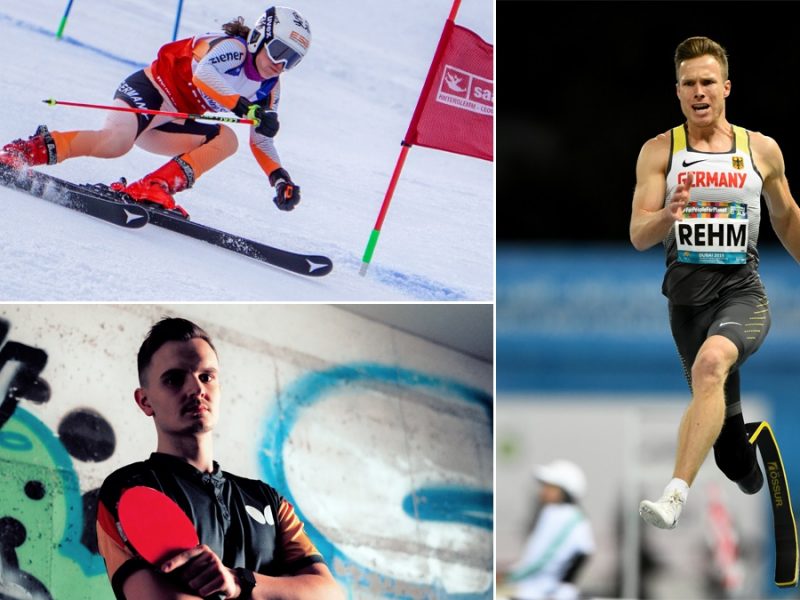 Bilder von Anna-Maria Rieder (Para Ski Alpin), Yannik Rüddenklau (Para Tischtennis) und Markus Rehm (Para Leichtathletik)