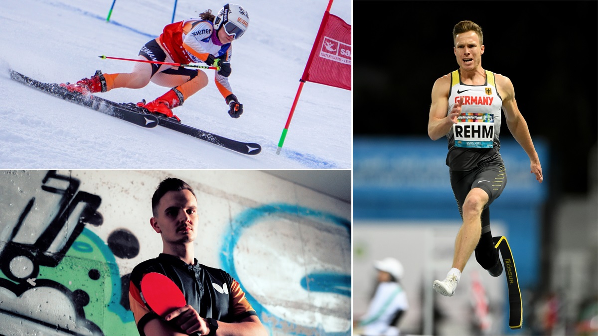 Bilder von Anna-Maria Rieder (Para Ski Alpin), Yannik Rüddenklau (Para Tischtennis) und Markus Rehm (Para Leichtathletik)
