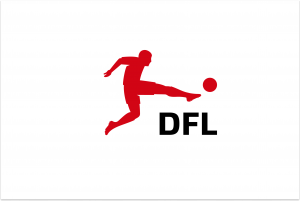 DFL Logo mit Fußballspieler
