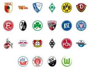 22 Logos der am Programm Bundesliga bewegt beteiligten Clubs