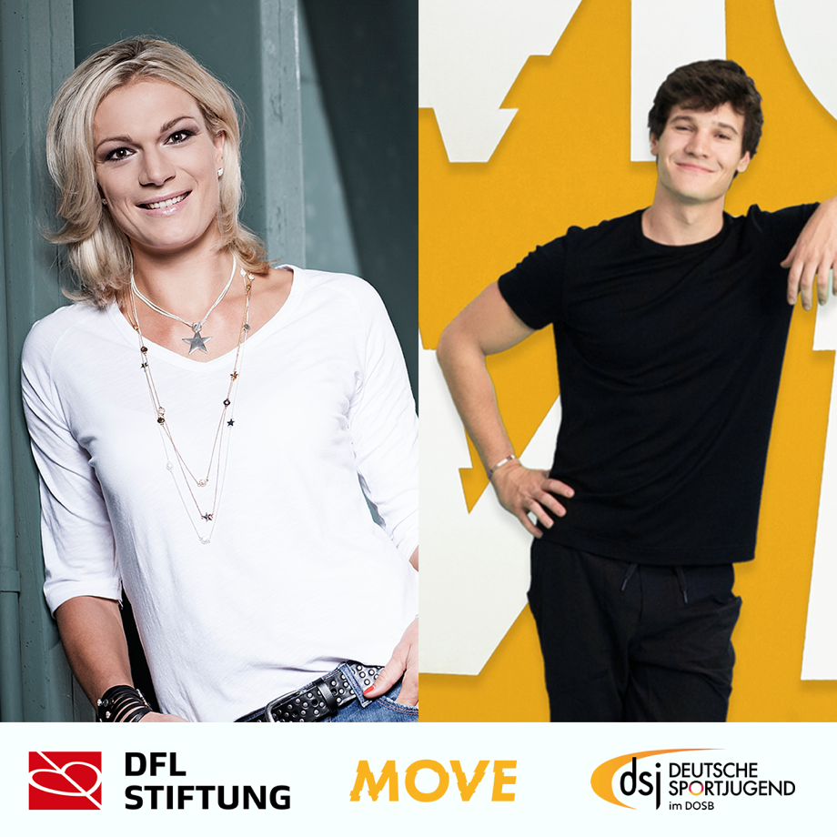 Bilder von Maria Höfl-Riesch und Wincent Weiss und den Logos der Initiator:innen der Challenge