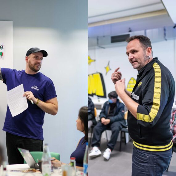 Marius Künzel und Johannes Böin moderieren Workshops