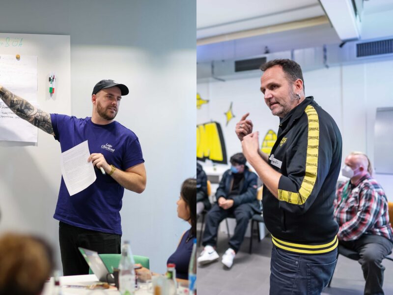 Marius Künzel und Johannes Böin moderieren Workshops
