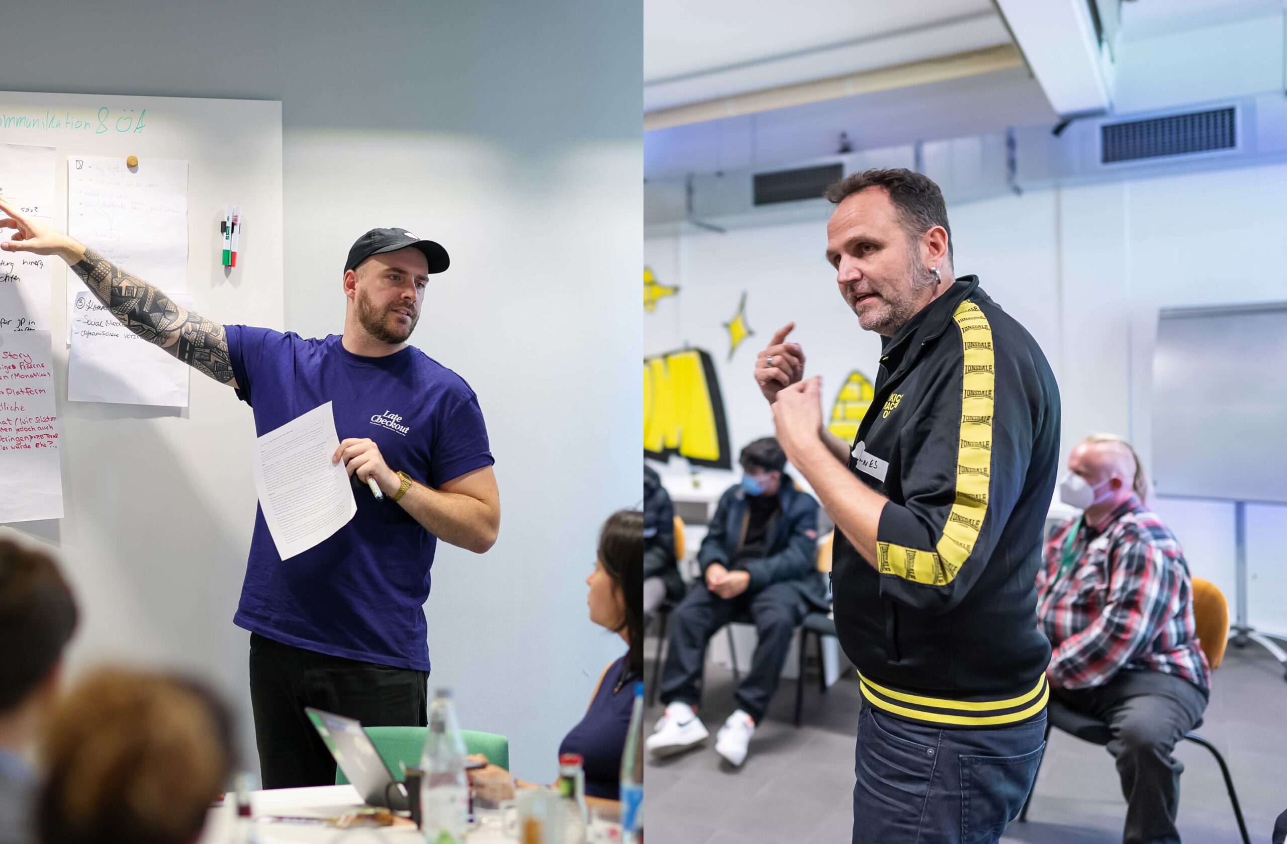 Marius Künzel und Johannes Böin moderieren Workshops