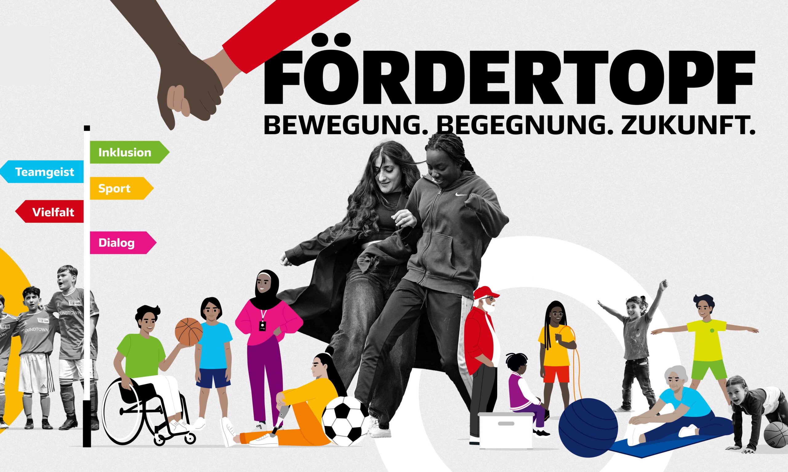 Grafik Fördertopf "Bewegung. Begegnung. Zukunft."