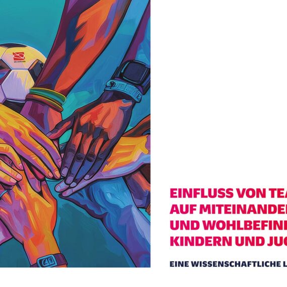 Titelbild der wissenschaftlichen Literaturanalyse: Einfluss von Teamsport auf Miteinander, Teilhabe und Wohlbefinden von Kindern und Jugendlichen